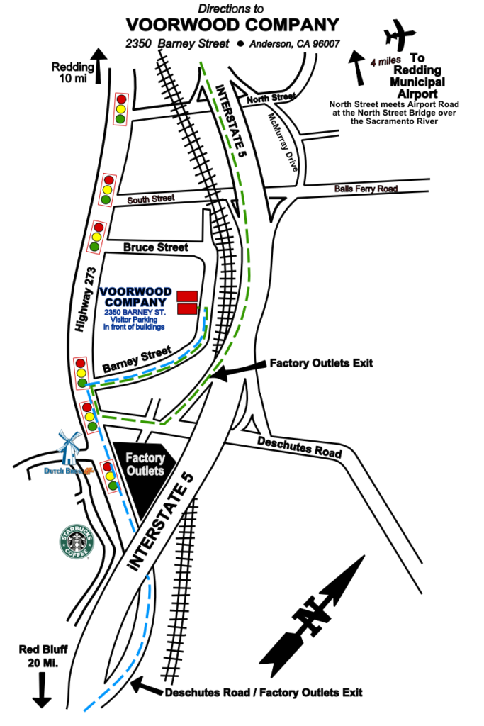 Map to Voorwood Company